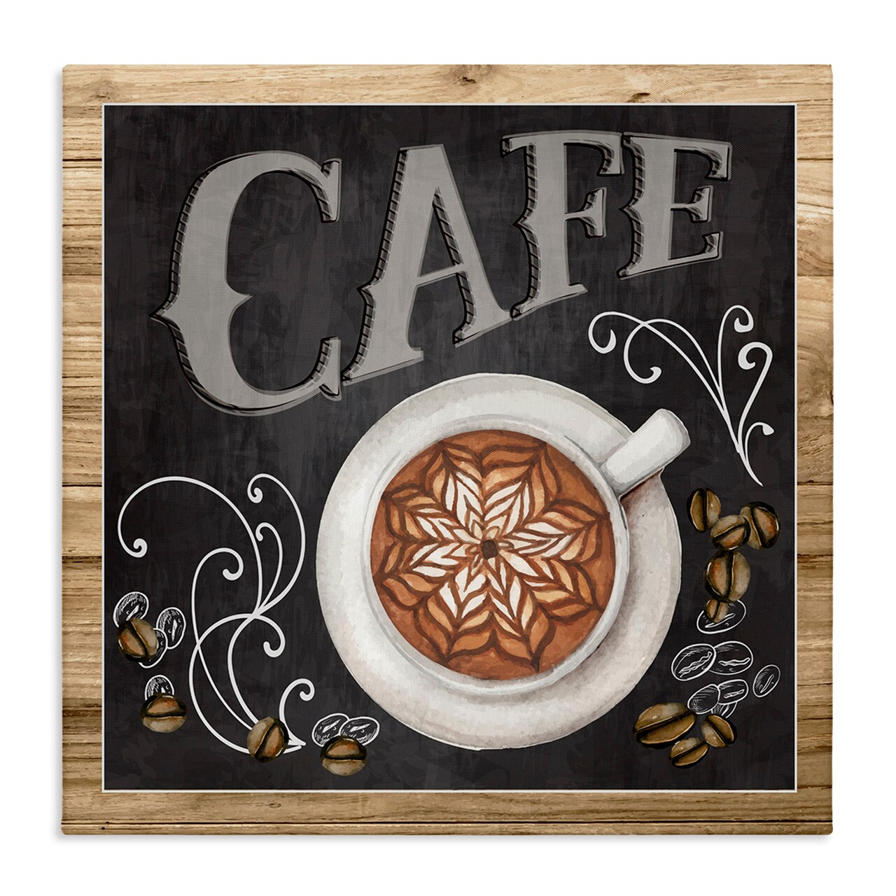 Stupell Industries Chalkboard Style Cafe Sign Canvas Wall Art